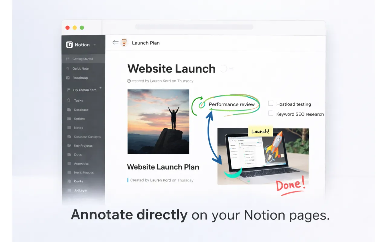 Crossing off tasks in Notion